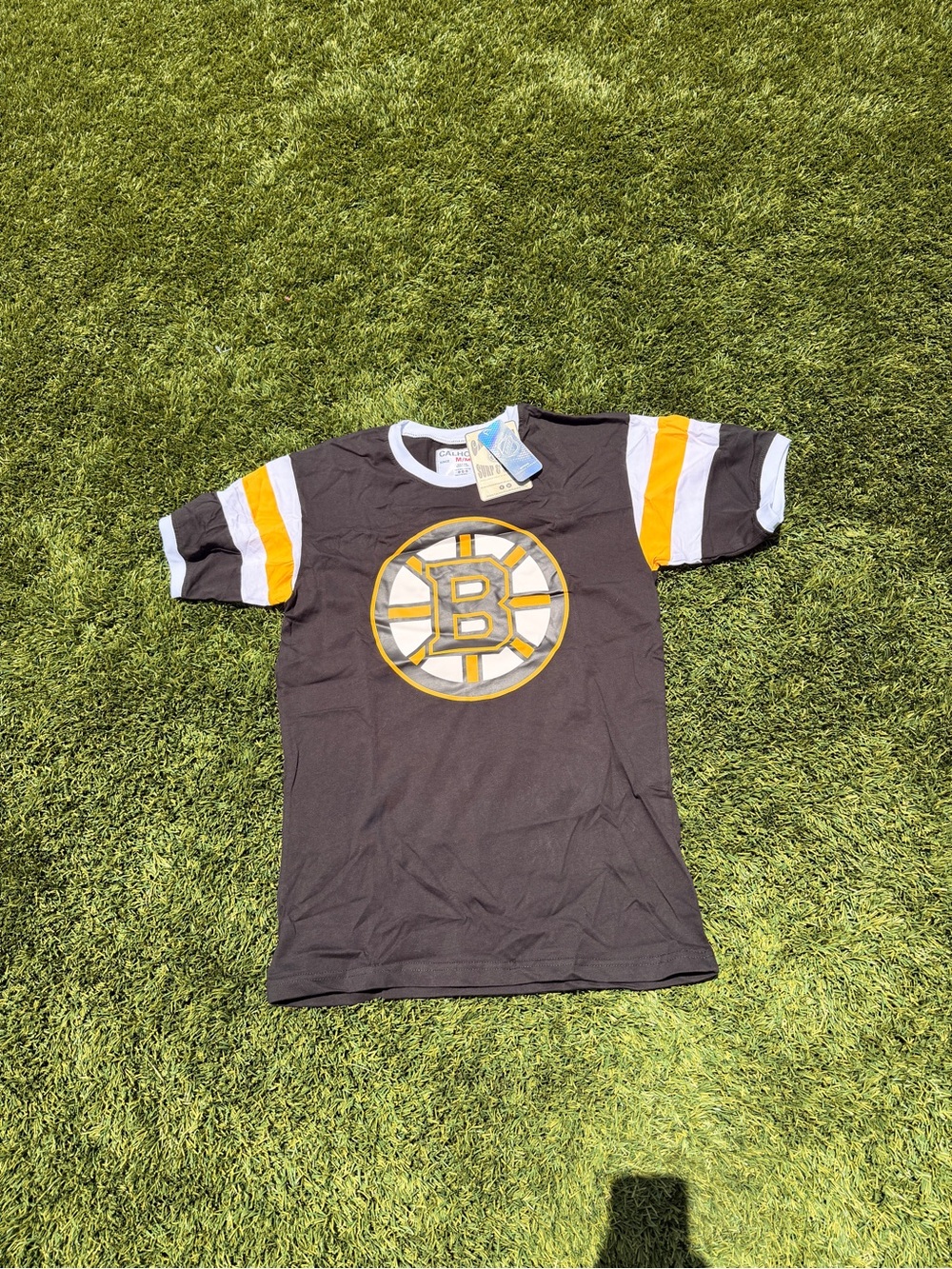 Youth Black and Gold Hockey Logo Short Sleeve Tee